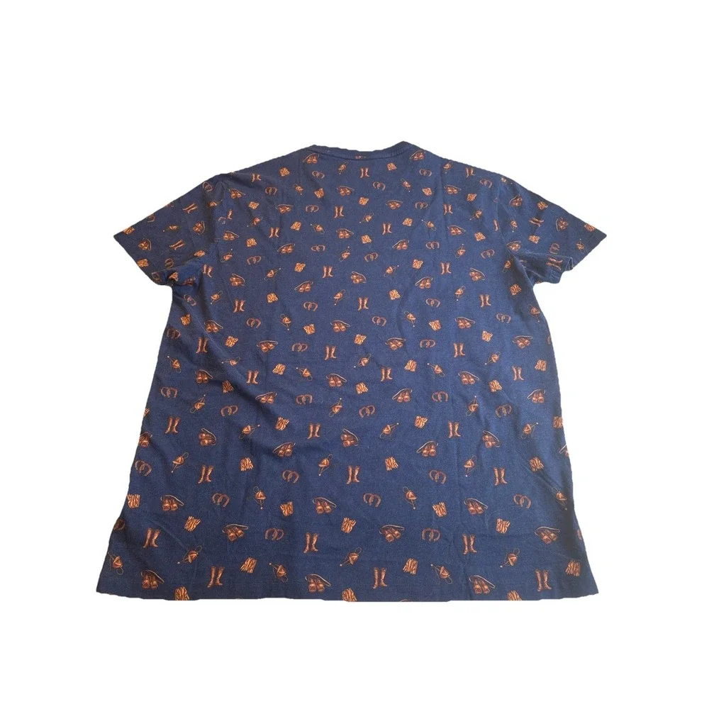 Polo Ralph Lauren Navy Blue ALL OVER EQUESTRIAN PRINT  T Shirt Men's XL‎